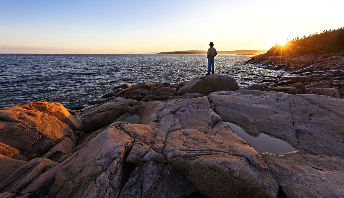 item 3 of Gallery image - A Man on Rocks, Sunset over St. Lawrence Seaway, 5 American River Cruises