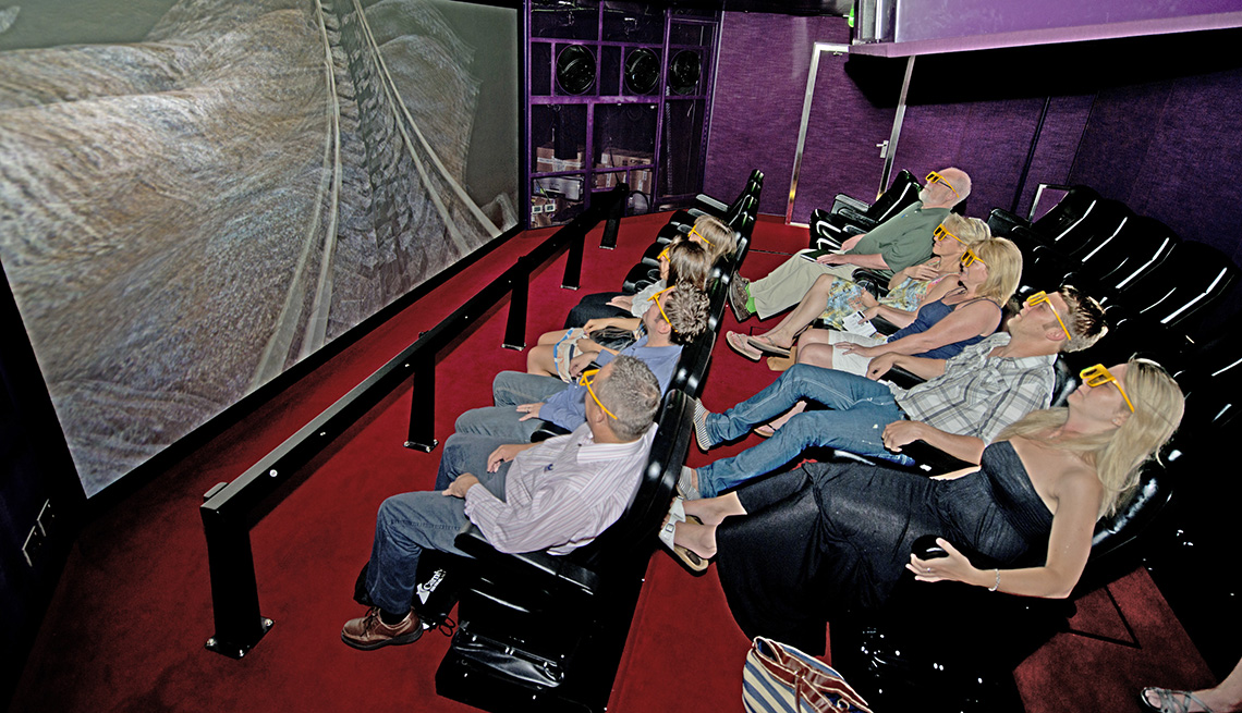 movie goers viewing a 4D theatre on the Carnival Bliss