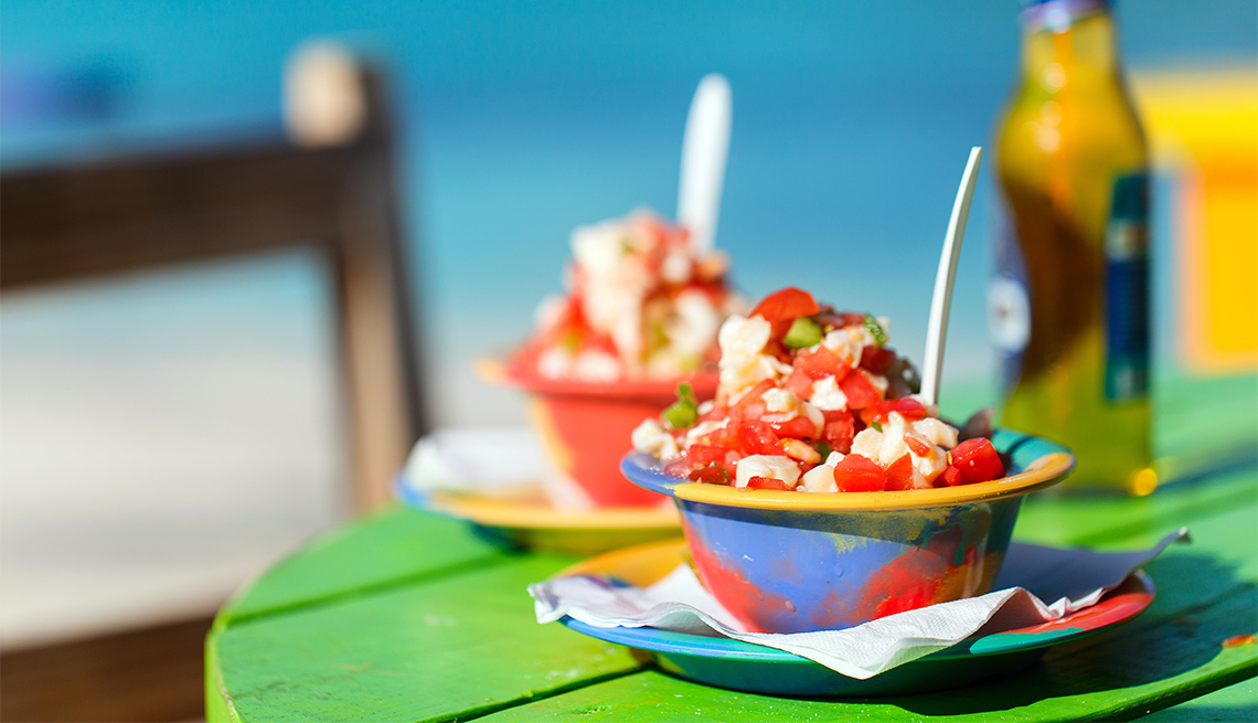 Two bowls of Bahamian conch salad