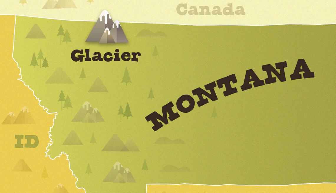 Mapa muestra dónde queda el Glacier National Park