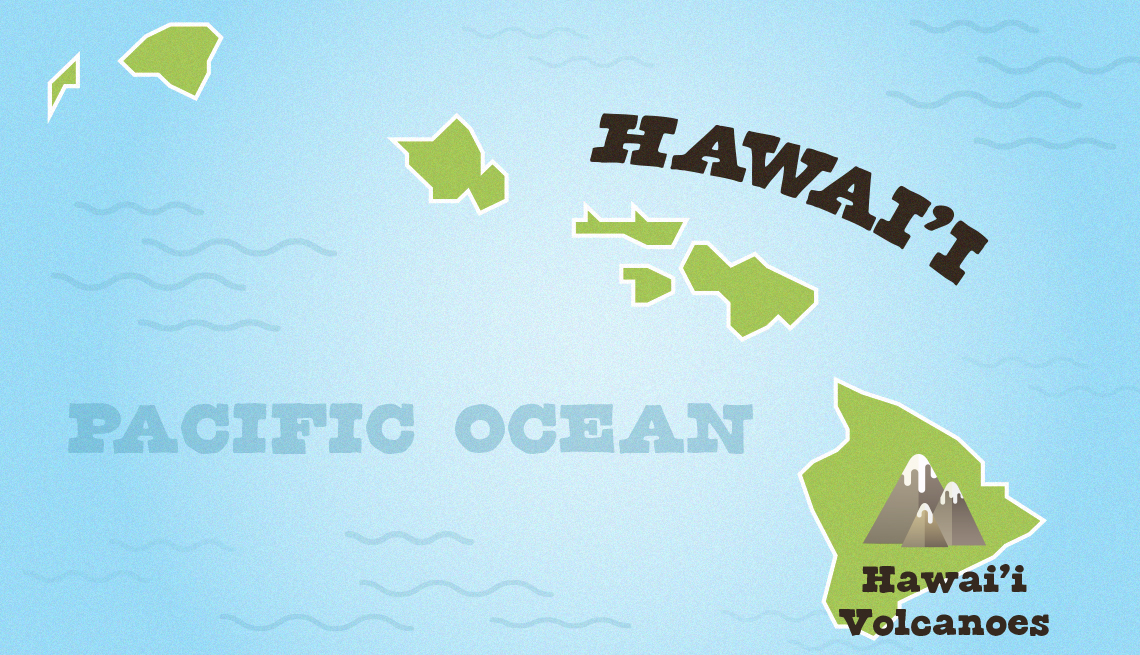locator map of hawaii showing hawaii volcanoes national park
