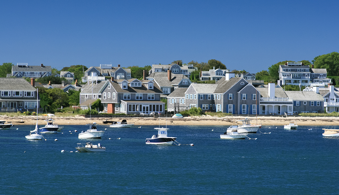 item 4 of Gallery image - view of nantucket from the ocean with boats in the harbor