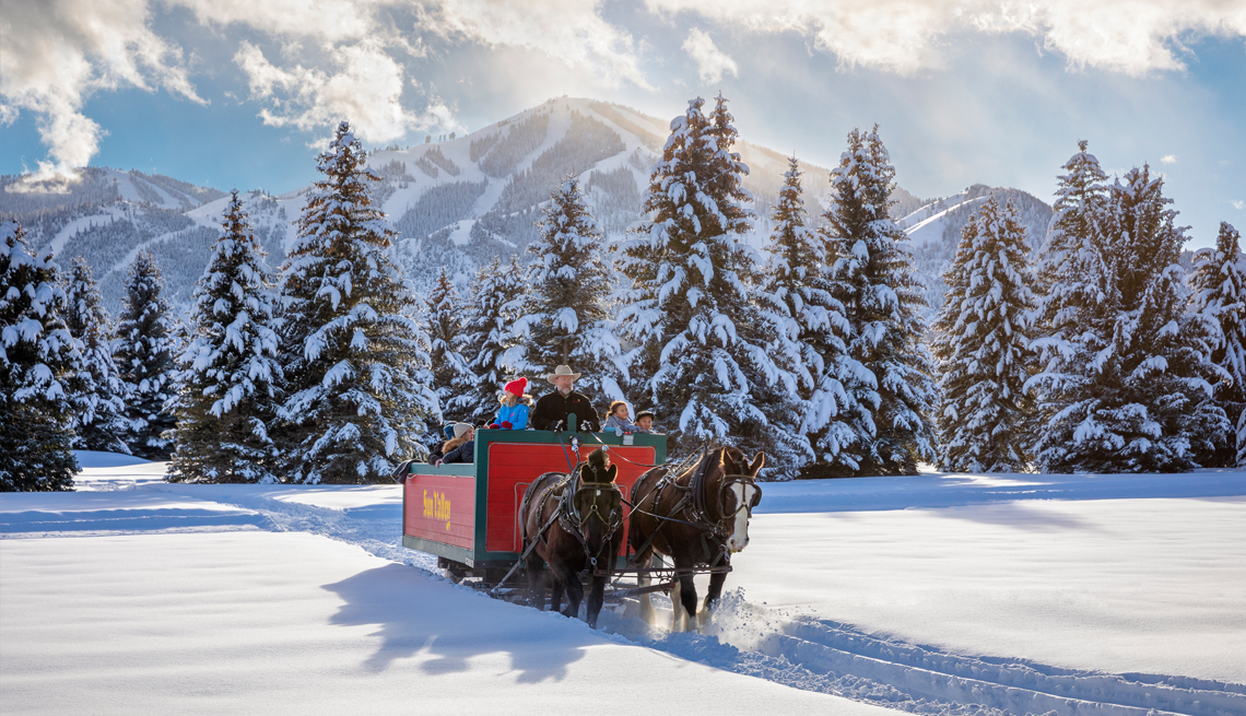 sleigh ride in the mountains