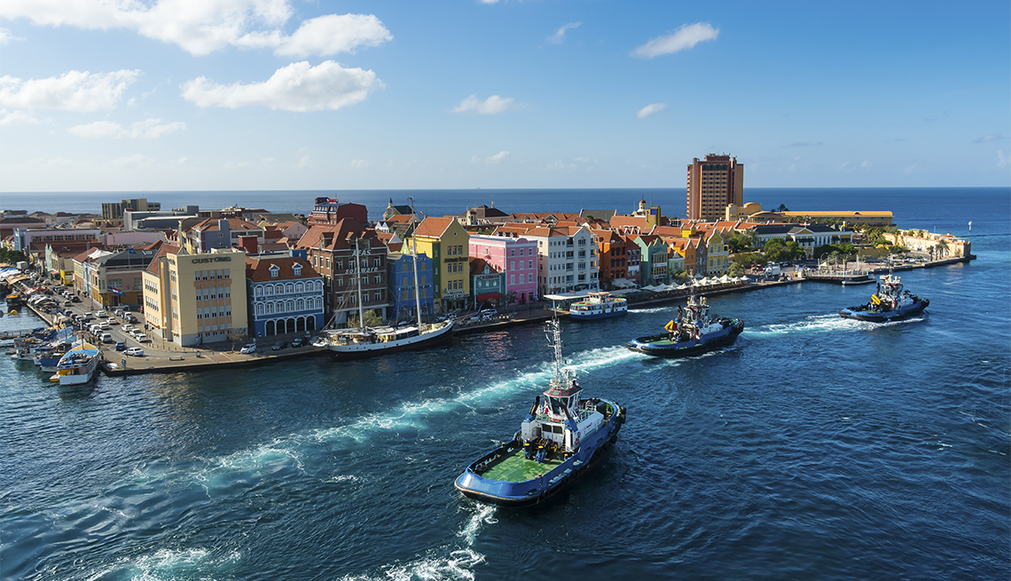 aerial view of Willemstad, the capital city of Curaçao