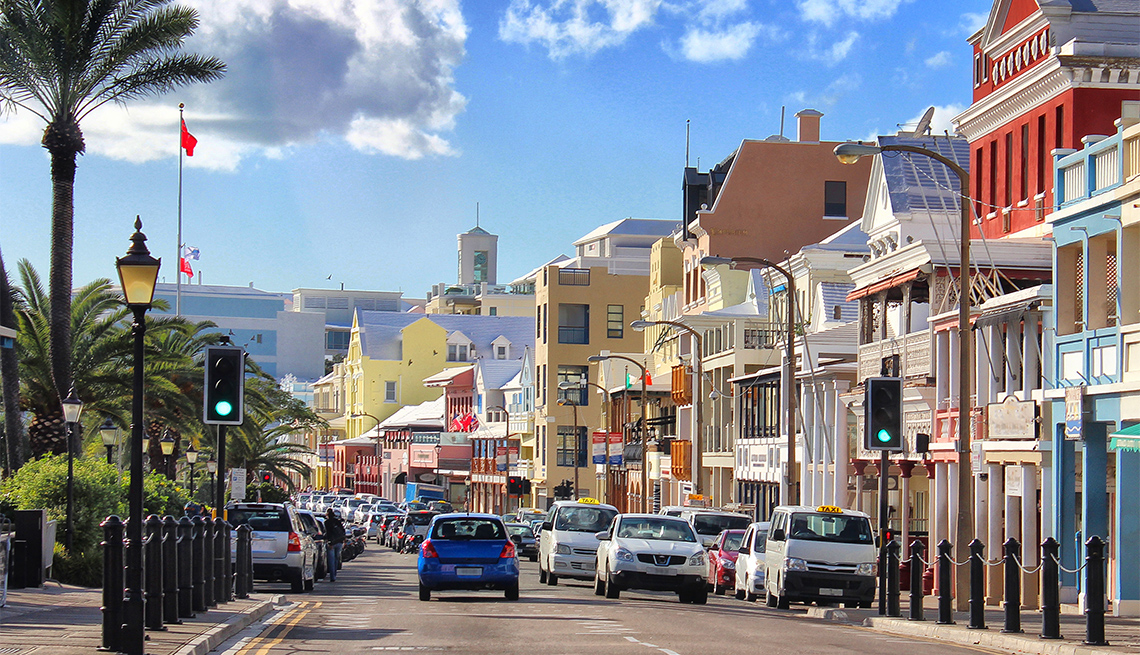 Front Street en Hamilton, la capital de las Bermudas