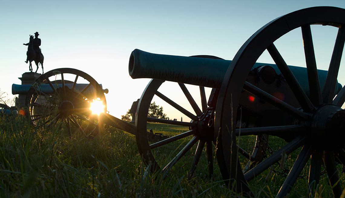 Sunset at Gettysburg National Military Park in Gettysburg, Pennsylvania, Memorial Day Historic Sites