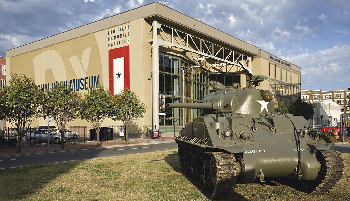 Tank Outside National World War II Museum in New Orleans, Memorial Day Historic Sites