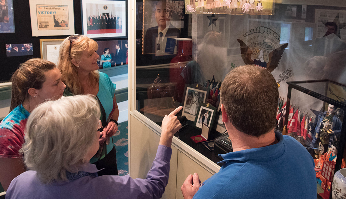 Visitors Look At An Exhibit At The Quayle Vice President Learning Center, Presidential Libraries