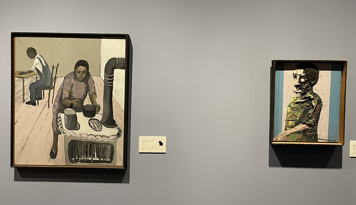 two paintings at Ogden Museum of Southern Art 