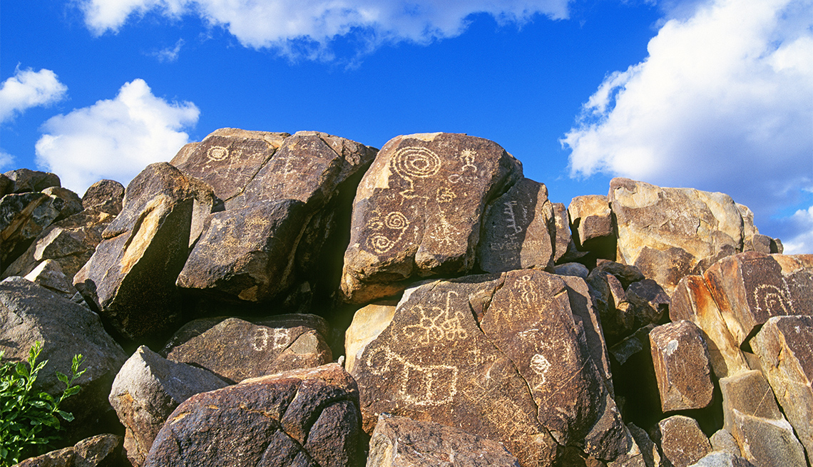 item 4 of Gallery image - A display of 800 year old Hohokam Indian Petroglyphs in Saguaro National Park