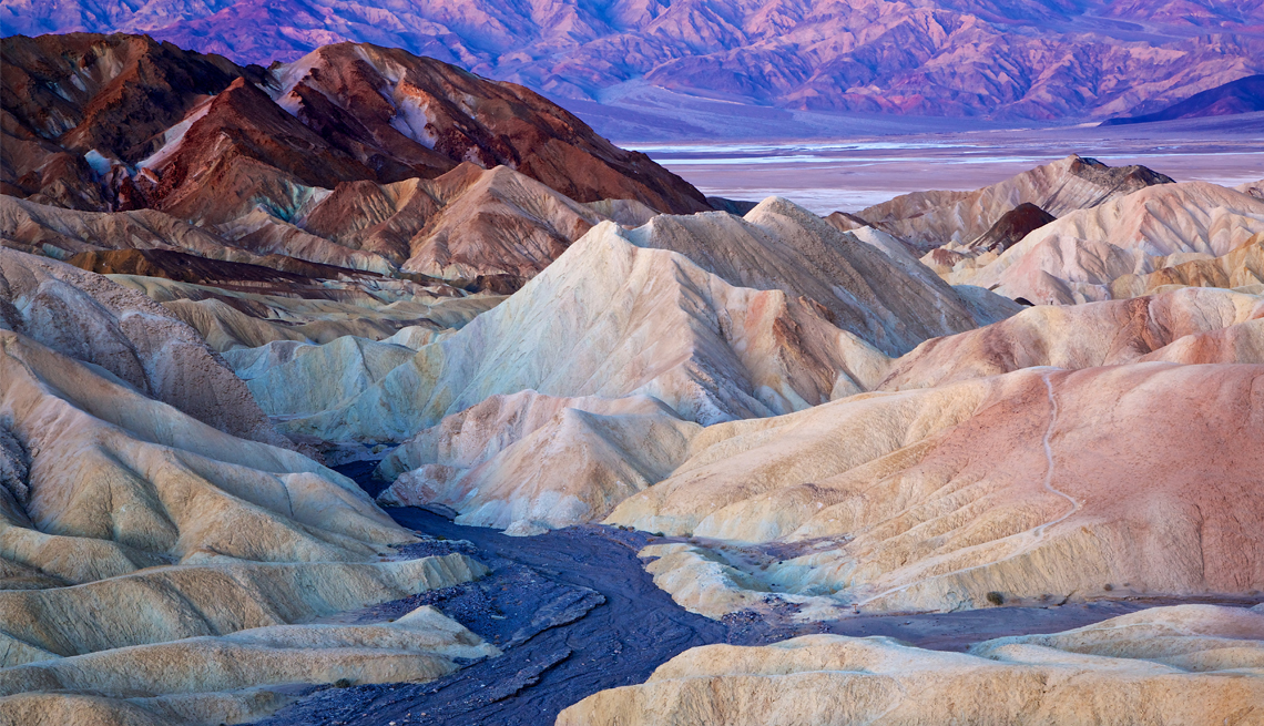 a photo of zabriskie point in death valley national park california