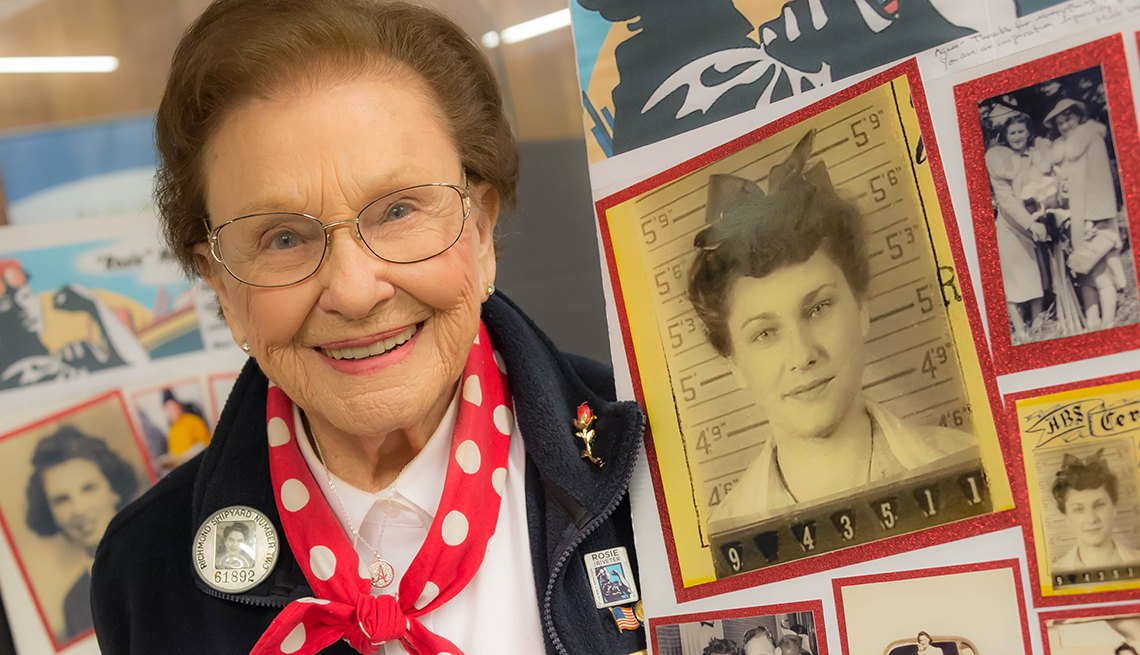 Voluntaria Agnes Moore en el Parque Nacional Home Front de la Segunda Guerra Mundial