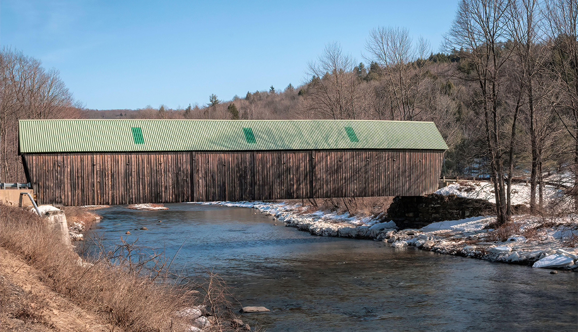 The Lincoln Covered Bridge in Woodstock, Vermont 