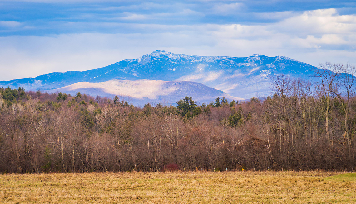 late winter view of Mount Mansfield in the Vermont Green Mountains