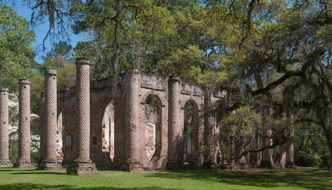 Ruins of Old Sheldon Church in Beaufort County, South Carolina