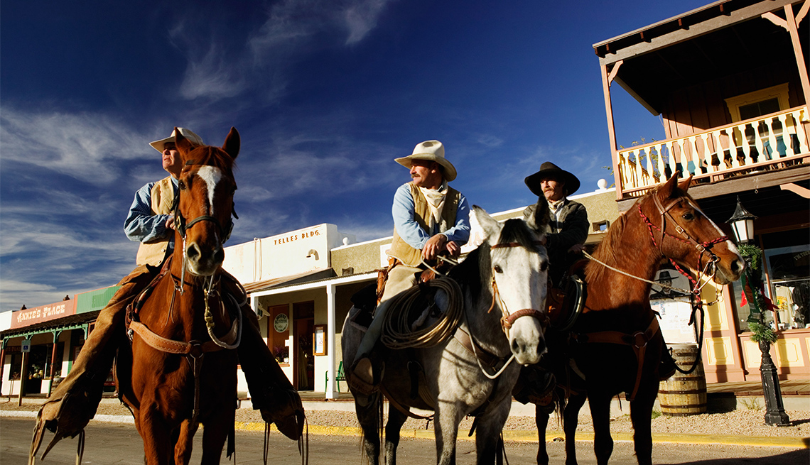 3 men on horseback in Tombstone