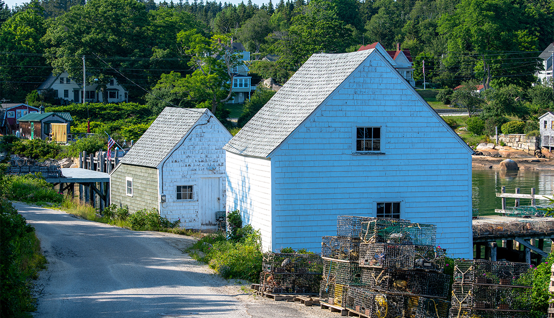 Casas de pescadores en Stonington Maine