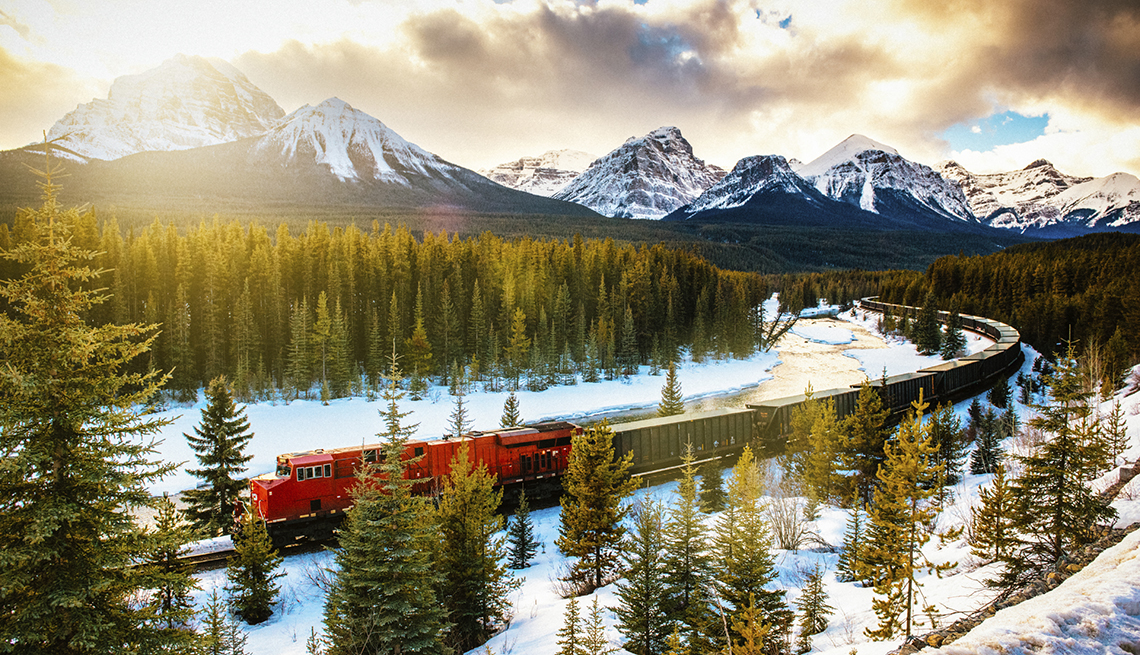 item 11 of Gallery image - Train thru Rocky Mountains  Snowy Forest, Great All-Inclusive Vacations 
