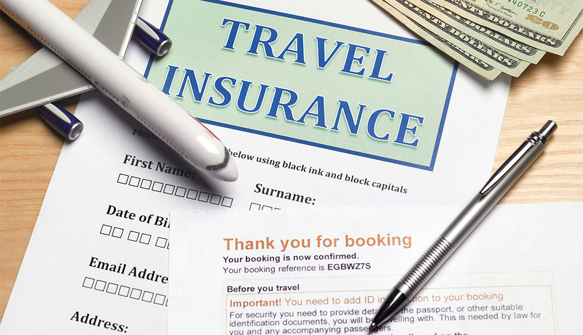 Formulario de seguro de viaje dice en inglés -Travel Insurance-