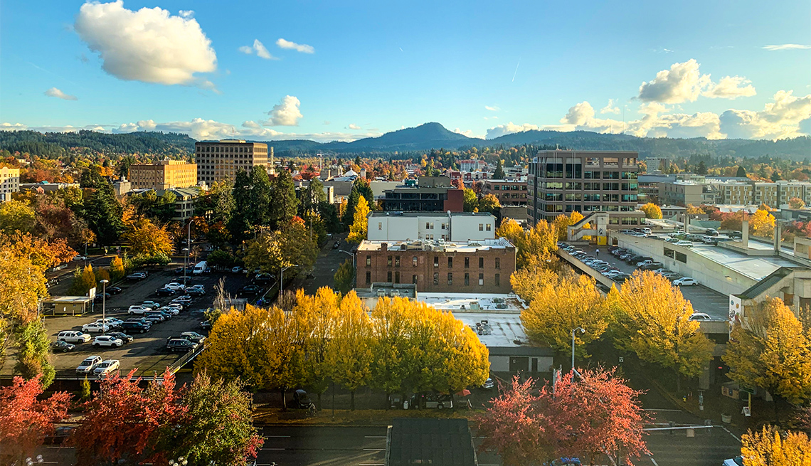 El centro de Eugene en otoño