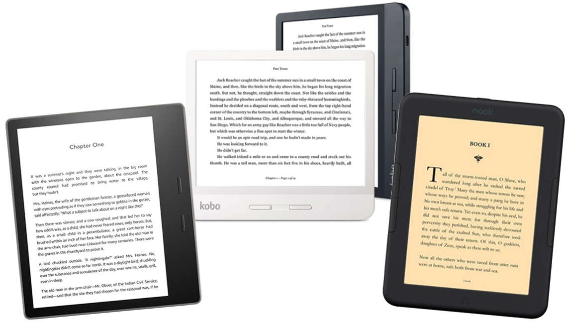 Lectores electrónicos de Amazon Kobo Rakuten y Barnes and Noble