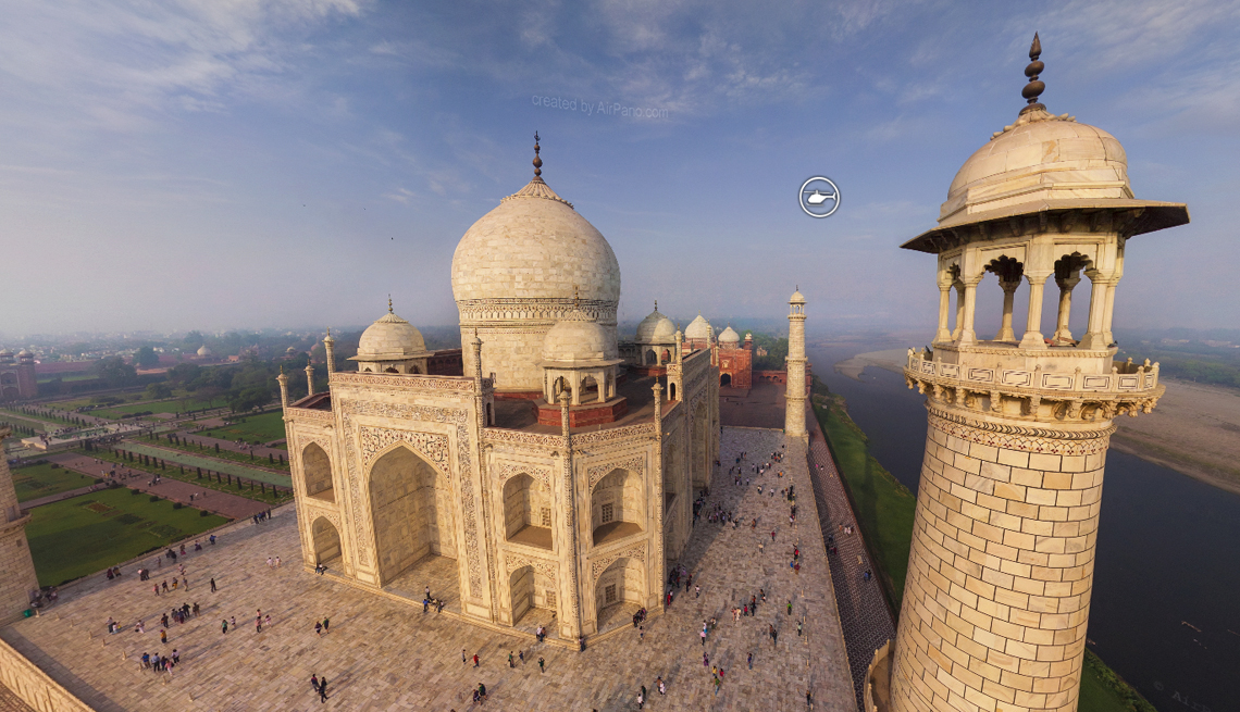 item 6 of Gallery image - stunning overhead shot of the taj mahal in india showing the view from the northwest