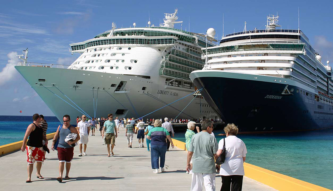 Passengers Depart Cruise Ship At Dock For Excursions, Cruise Ship Myths