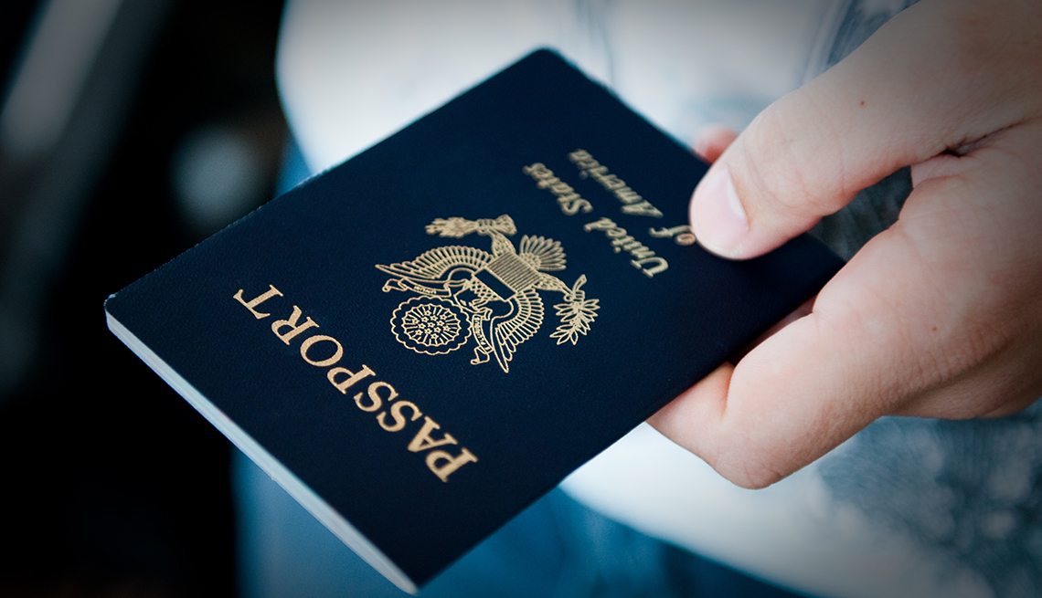 Man holding a passport 