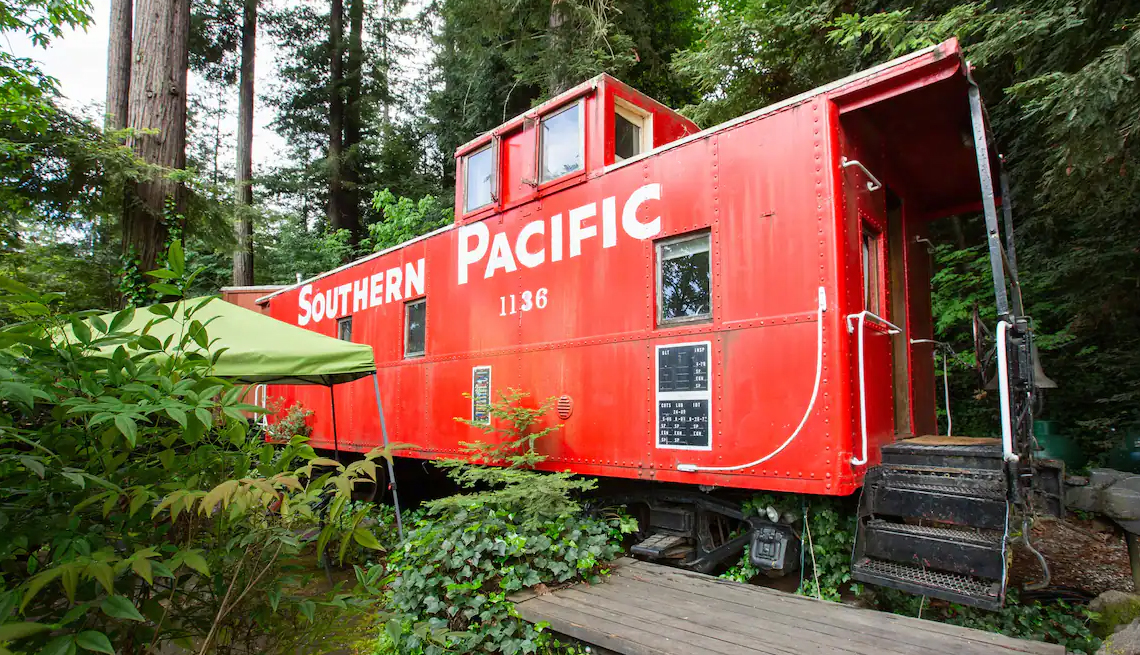 item 3 of Gallery image - red southern pacific caboose rental in cupertino california