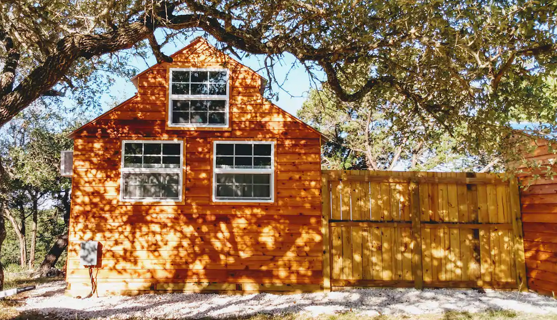 item 7 of Gallery image - cedar bungalow rental in texas hill country in pipe creek texas