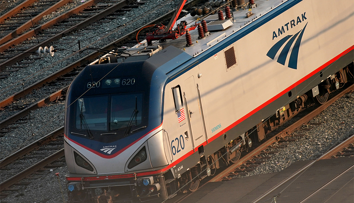 Amtrak trains travel through Washington, D.C.