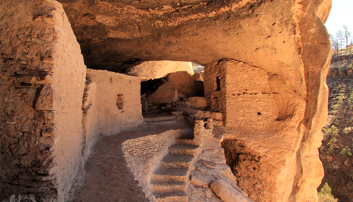 Ancient Mogollon Ruins at Gila Cliff Dwellings National Monument in the Gila Wilderness, New Mexico