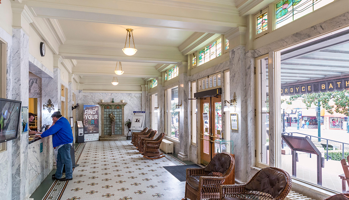item 3 of Gallery image - Lobby of the historic Fordyce Bath House, now the visitor center, Central Avenue (Bathhouse Row), Hot Springs