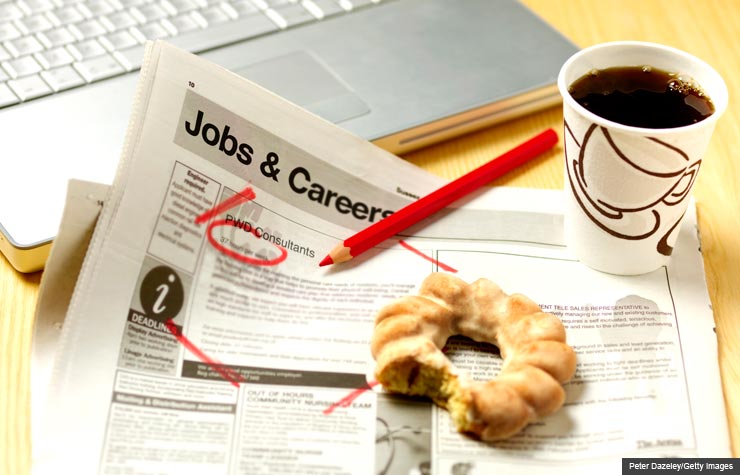 Kerry Hannon where the jobs are 50 recession older workers americans job security classified ads donut coffee retirement (Peter Dazeley/Getty Images)