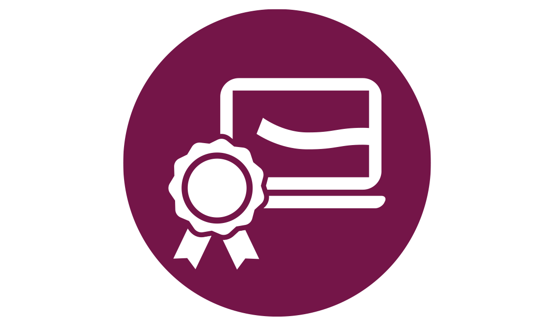 online course certificate icon