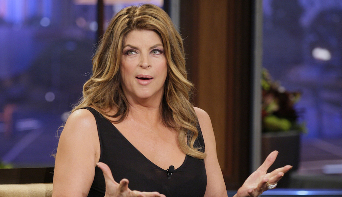 Actress Kirstie Alley on a talk show