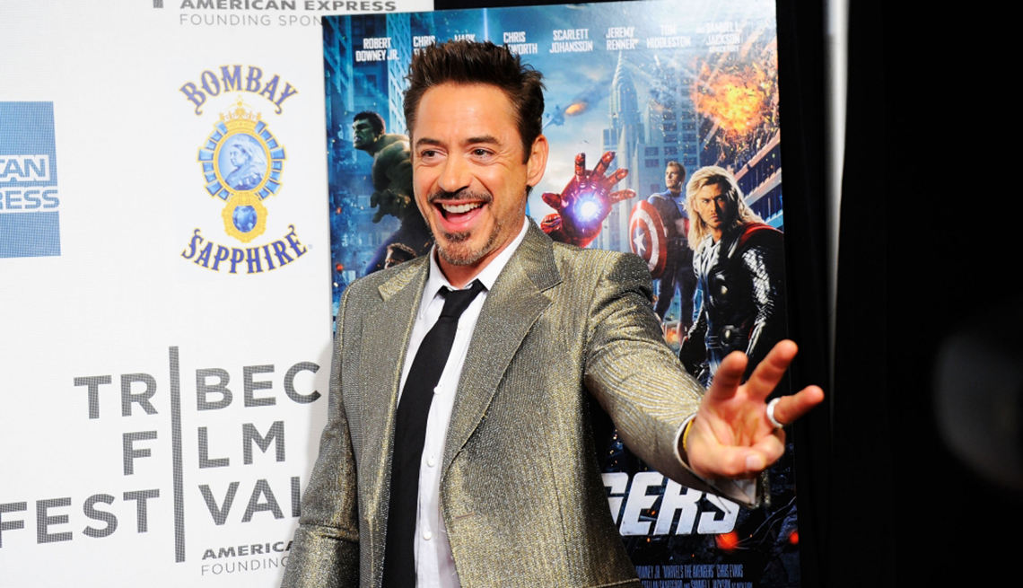 Actor Robert Downey Jr. at a movie premiere