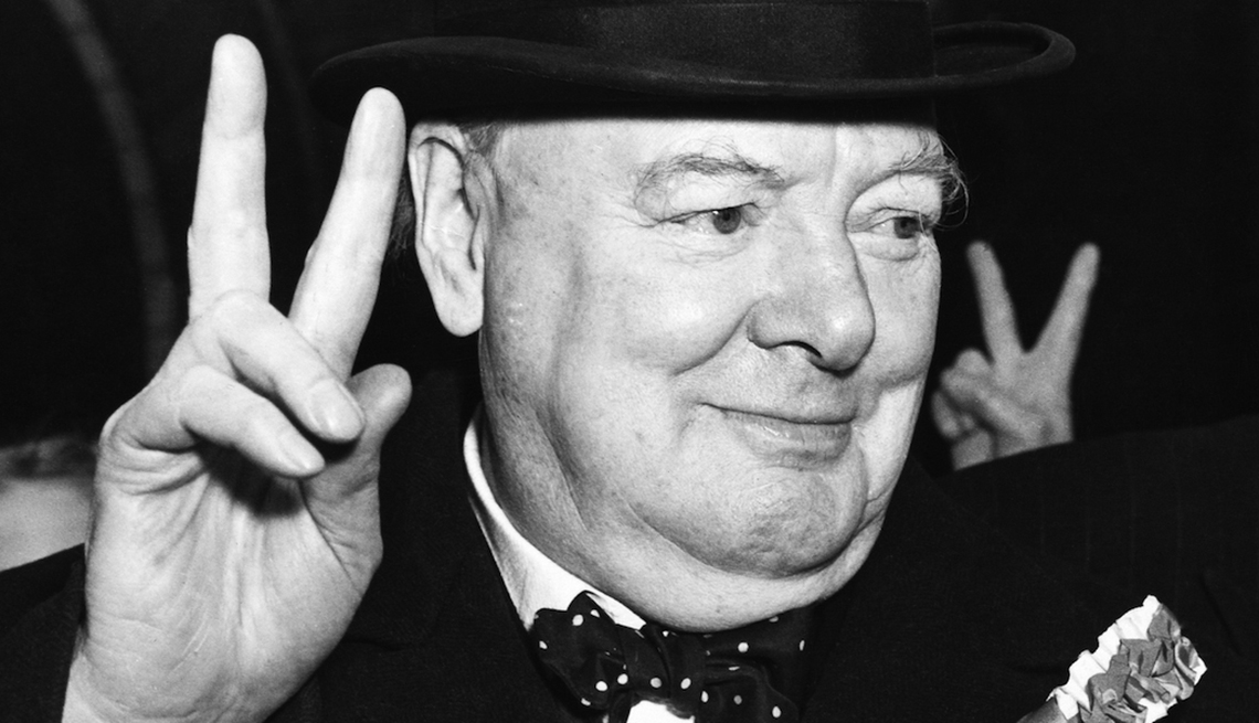 British Prime Minister Winston Churchill during campaign