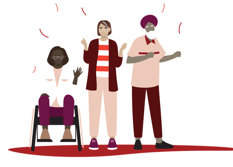 Illustration of Adults Celebrating
