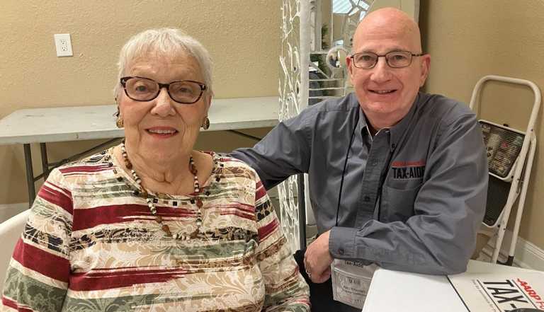 Harv Grassian Tax-Aide volunteer providing tax service to Elizabeth Seaver