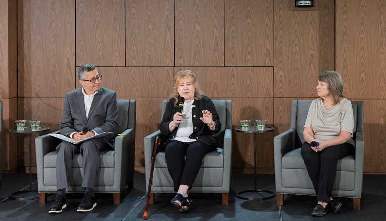 AARP Foundation hosted a fireside chat with VP Louis Lopez, and two lead plaintiffs, Mary Hartshorne and Anne Hotaling.
