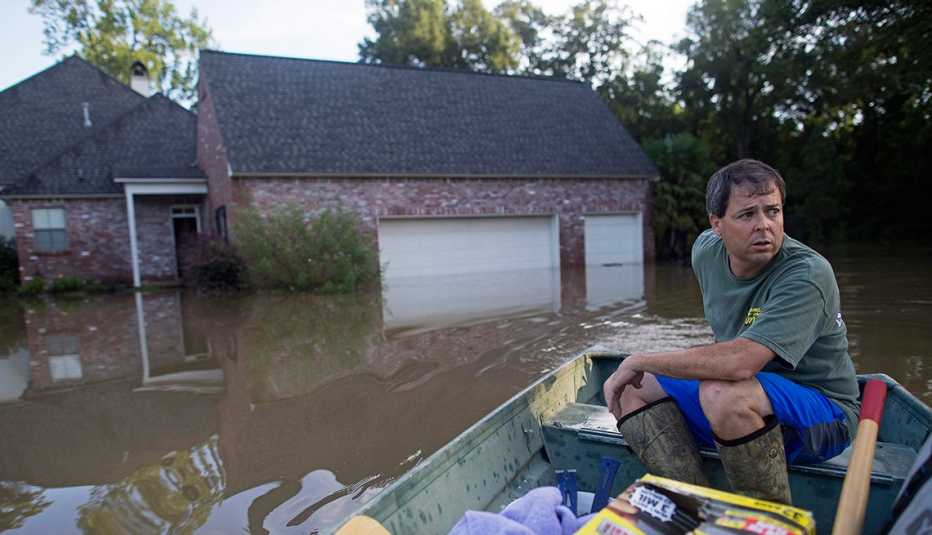 Flooded houses, Heavy rains, Louisiana, August 2016, AARP Flood Donation Flooded houses, Heavy rains, Louisiana, August 2016, AARP Flood Donation