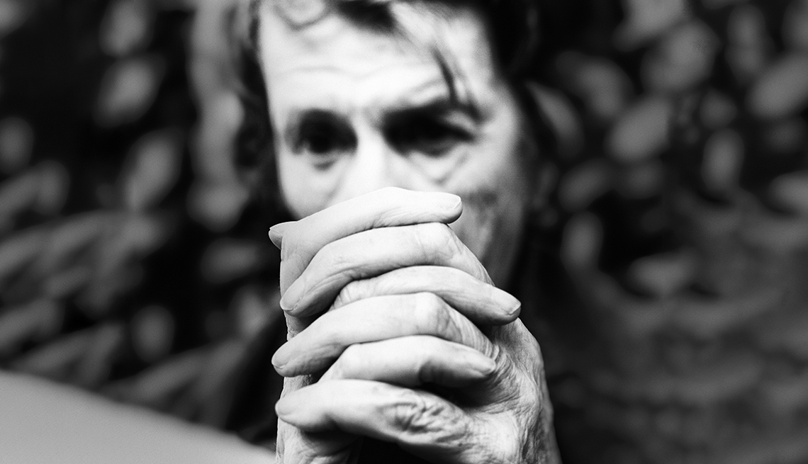 old woman looking distressed