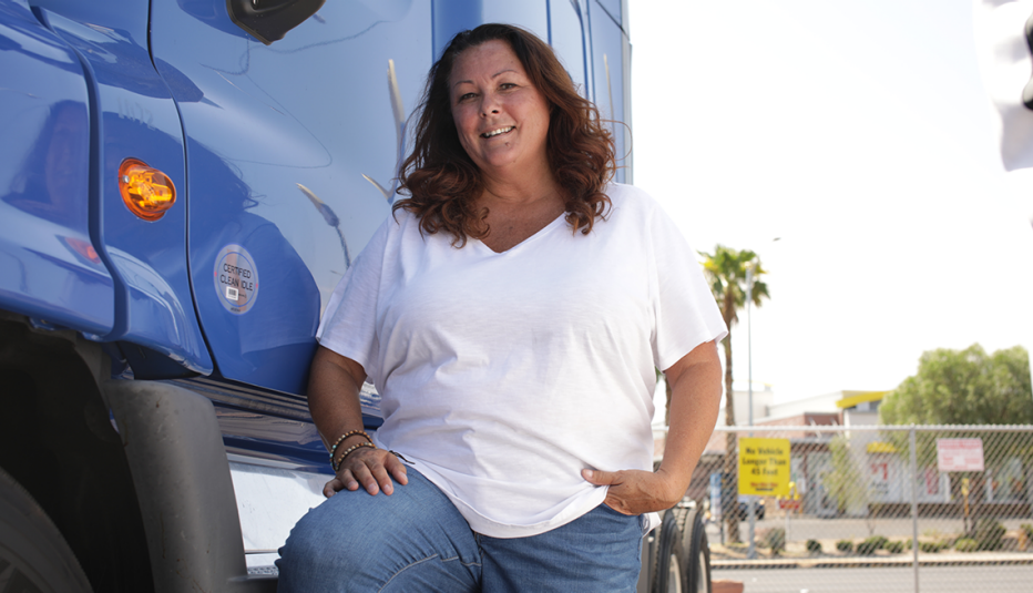 Woman with truck
