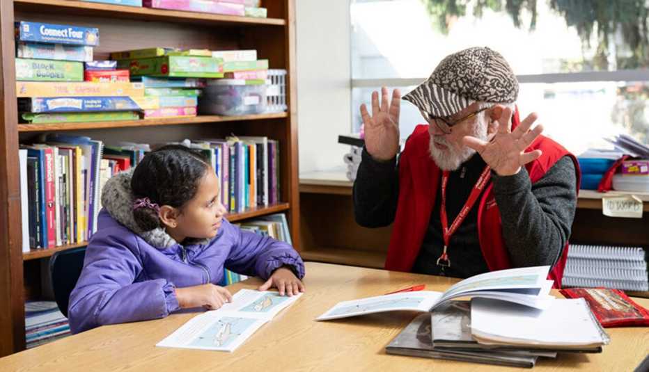 Child and Adult in a classroom