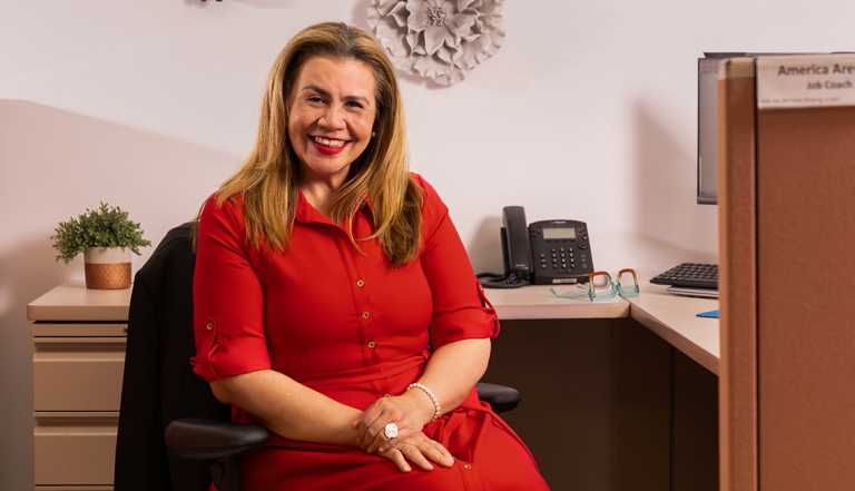 America Arevalo, a job coach at Youth Co-op in Miami, FL  on January 22, 2026. Photo by Jayme Kaye Gershen.