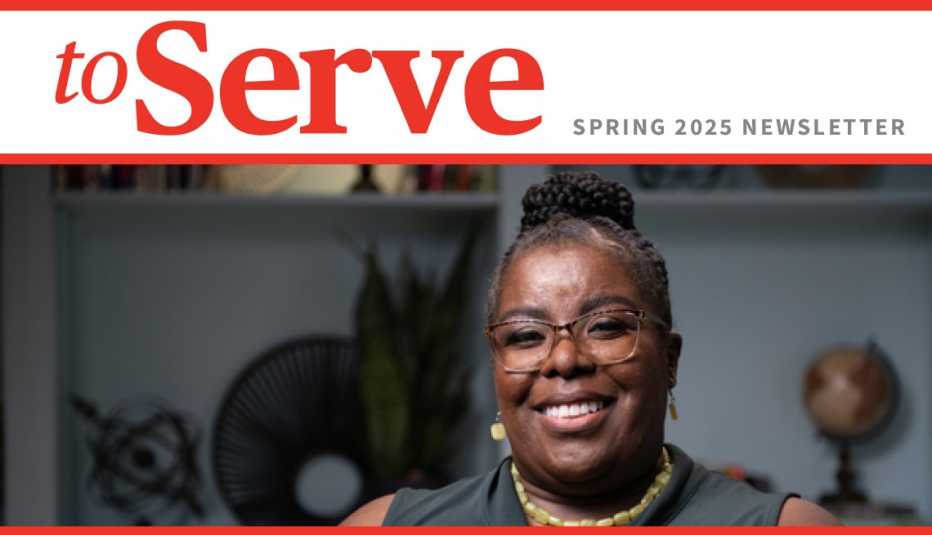 To Serve Spring Donor Newsletter Banner featuring Natosha Hayward community hero