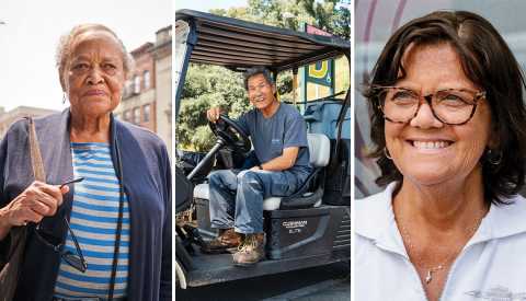 three interviewees pictured from left jocelyn jerome dan ota and cynthia chapman