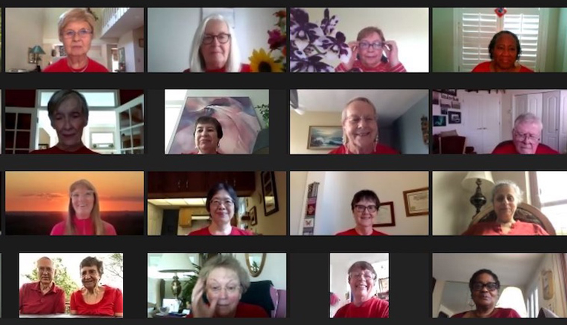People on a call on a computer