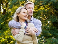 Man and woman hugging